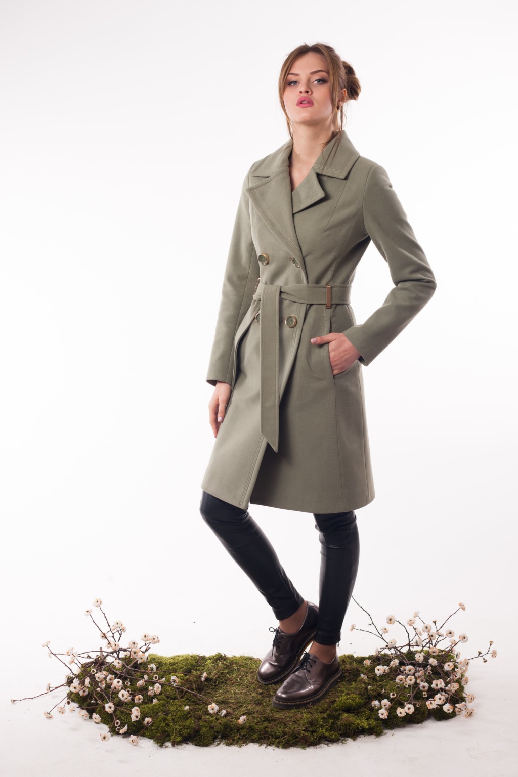 Демисезонное Пальто Mila Nova Тур-7 оливка — изображение 1