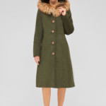 Зимняя дубленка Mila Nova Д-56 зеленый