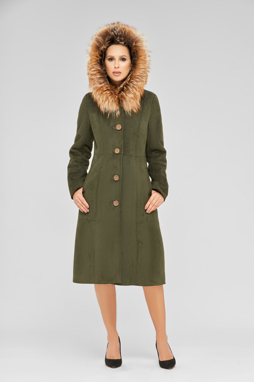 Зимняя дубленка Mila Nova Д-56 зеленый — изображение 2