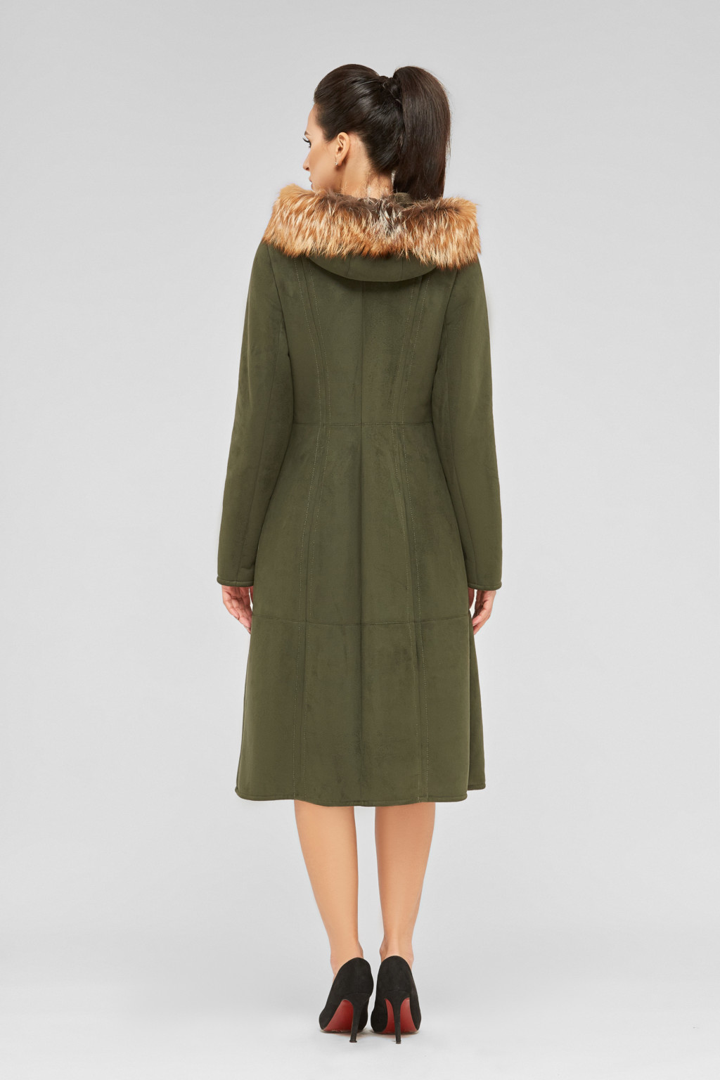 Зимняя дубленка Mila Nova Д-56 зеленый — изображение 3
