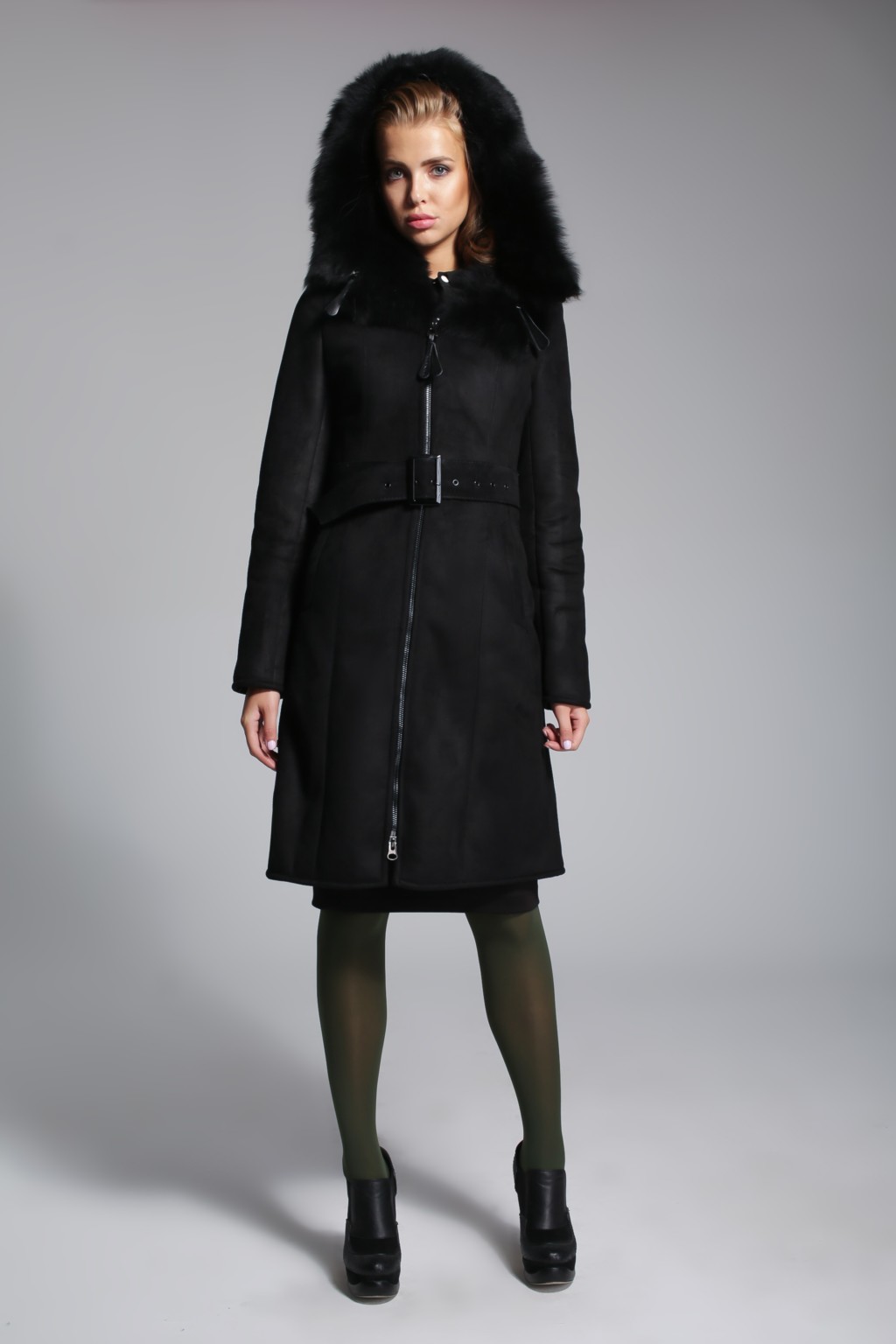 Зимняя дубленка Mila Nova Д-64 черная — изображение 2