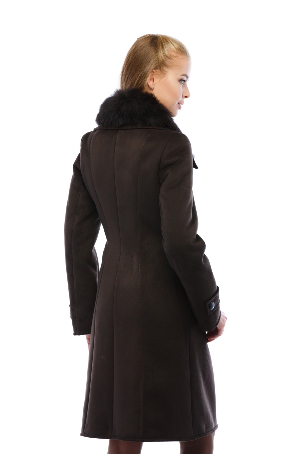 Зимняя дубленка Mila Nova Д-107 шоколад — изображение 2