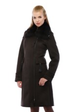 Зимняя дубленка Mila Nova Д-107 шоколад