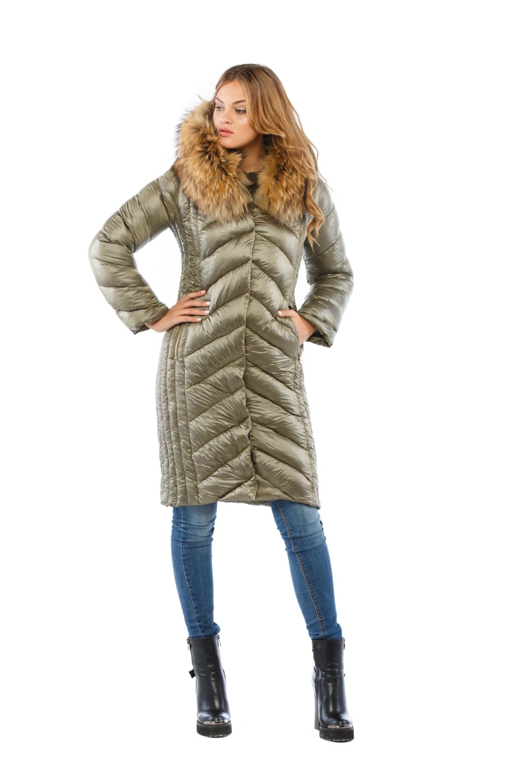 Зимняя куртка Mila Nova К-34 хаки — изображение 3