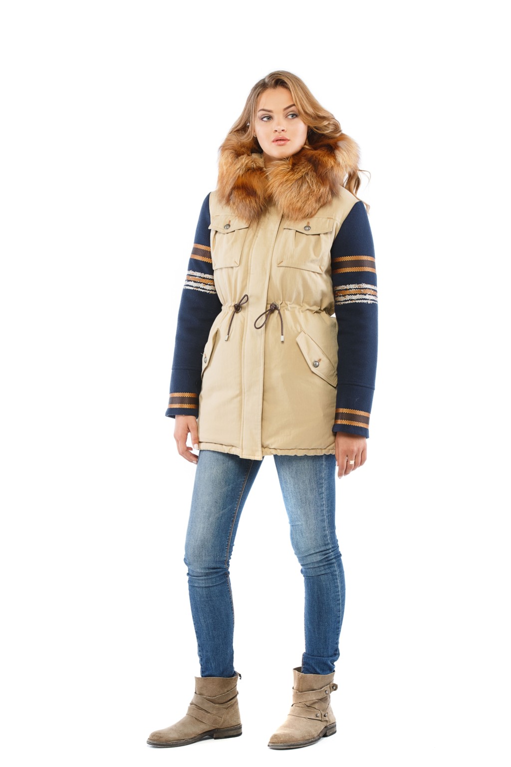 Зимняя парка Mila Nova П-12 бежевый — изображение 3