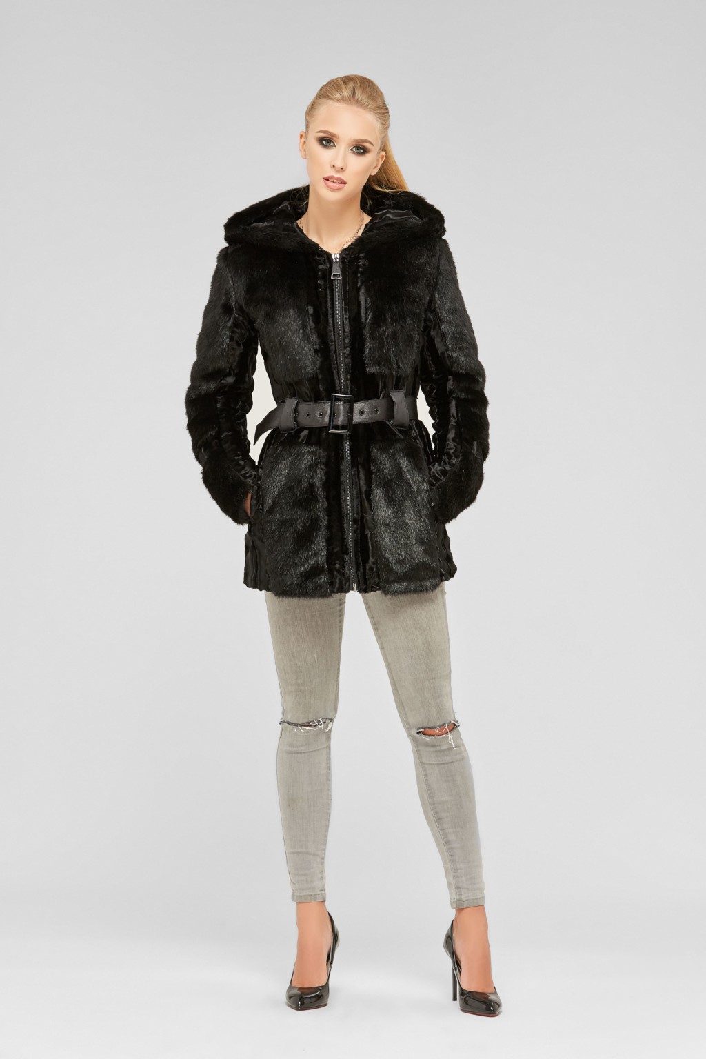 Зимняя шуба Mila Nova Ш-11 черная — изображение 2