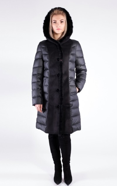 Зимняя дубленка Mila Nova Д-92 черная