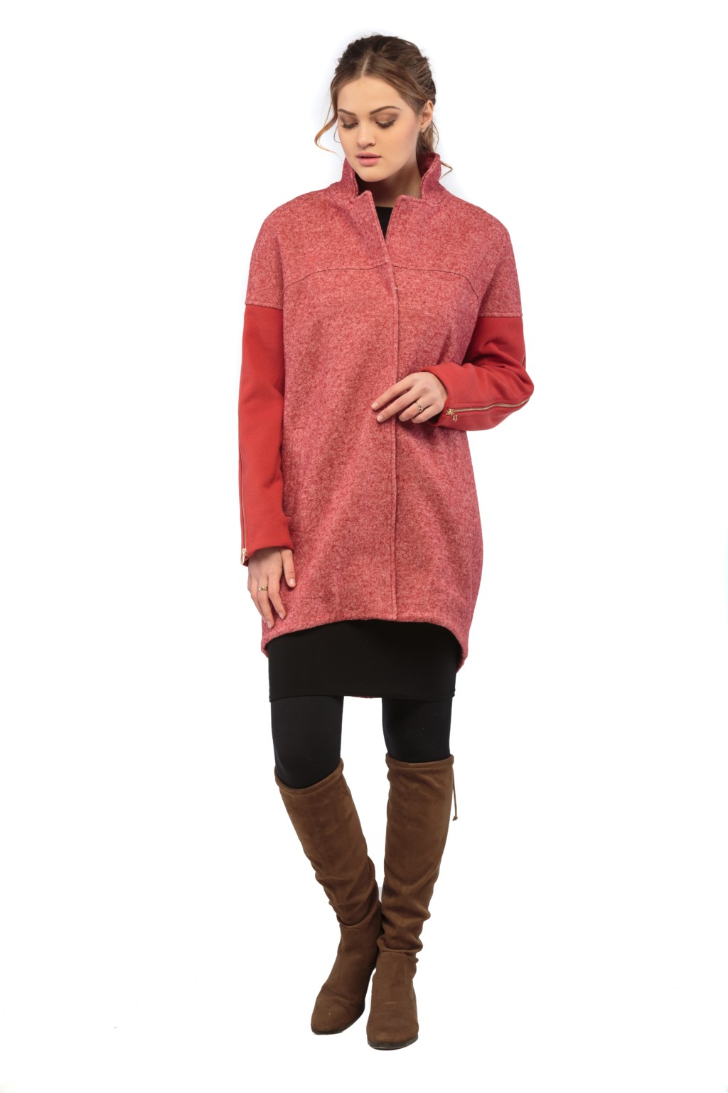 Демисезонное пальто Mila Nova ПВ-26 красный — изображение 1