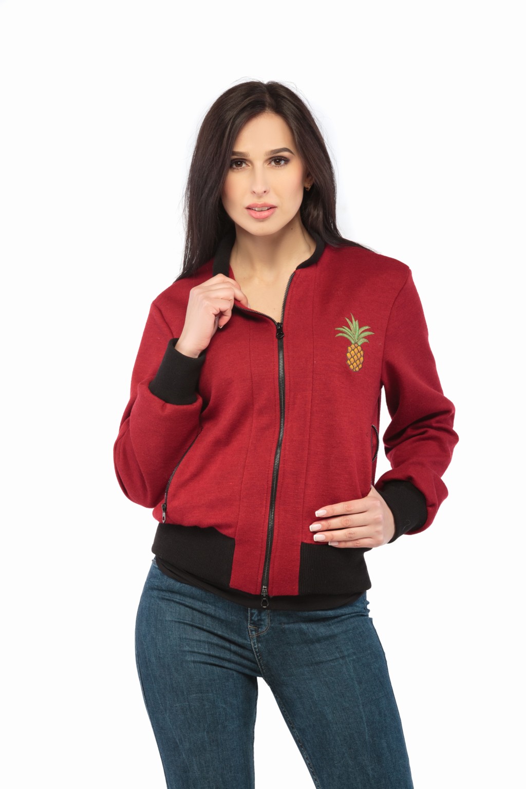 Демисезонная куртка-бомбер Mila Nova КВ-9 бордо — изображение 3