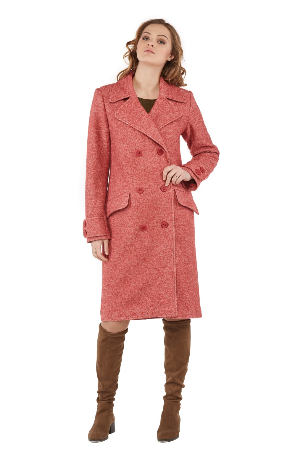 Демисезонное пальто Mila Nova ПВ-25 красный — изображение 3