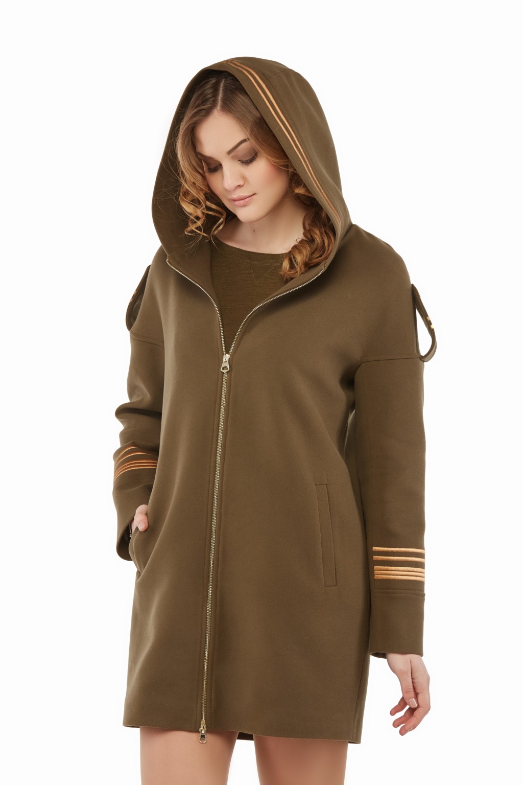 Демисезонное пальто Mila Nova ПВ-29 хаки — изображение 1