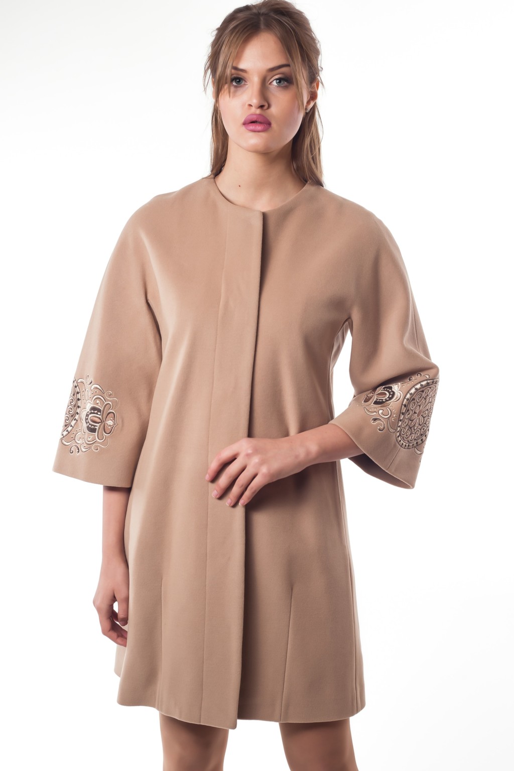 Демисезонное пальто Mila Nova А-12 бежевый — изображение 1