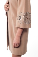 Демисезонное пальто Mila Nova А-12 бежевый — изображение 2