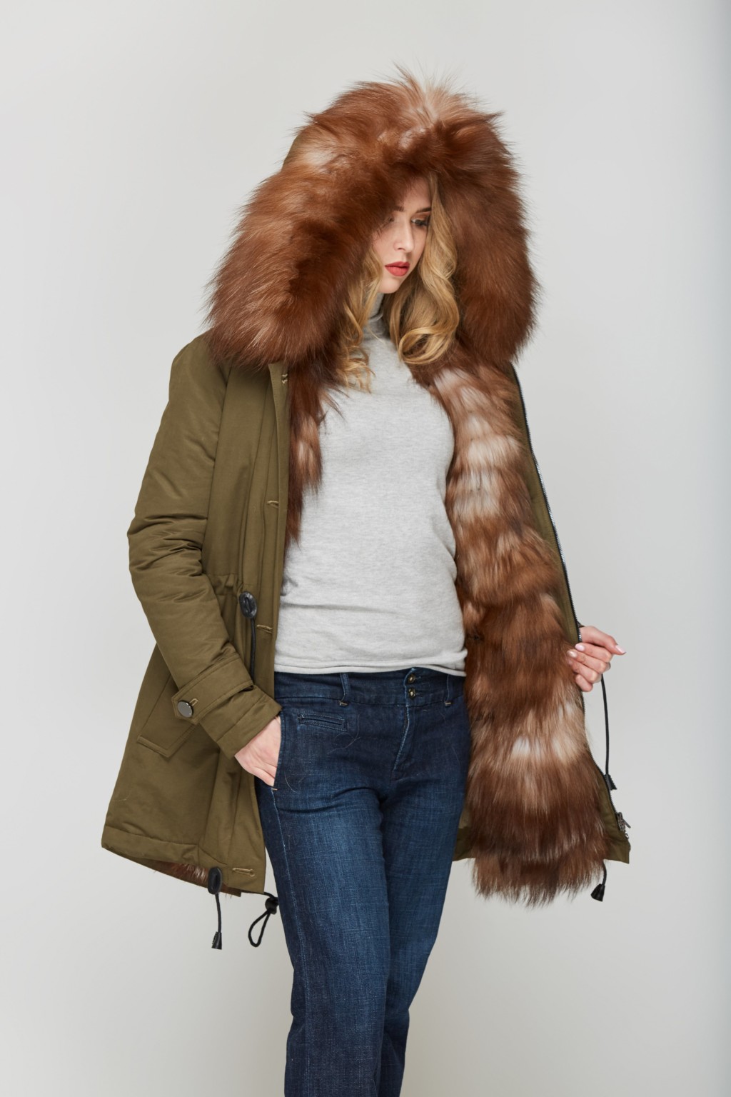 Зимняя парка Mila Nova П-30 хаки — изображение 1