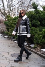 Зимняя дубленка Mila Nova Д-163,а черный — изображение 2