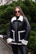 Зимняя дубленка Mila Nova Д-163,а черный — изображение 3