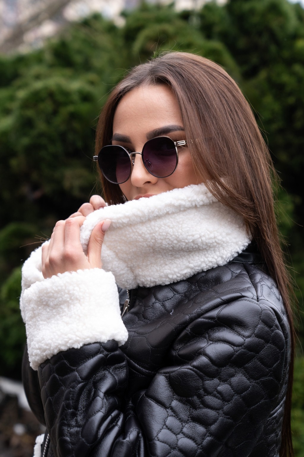 Зимняя дубленка Mila Nova Д-163,а черный — изображение 8