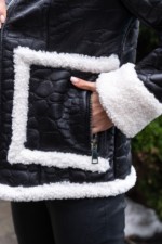 Зимняя дубленка Mila Nova Д-163,а черный — изображение 7