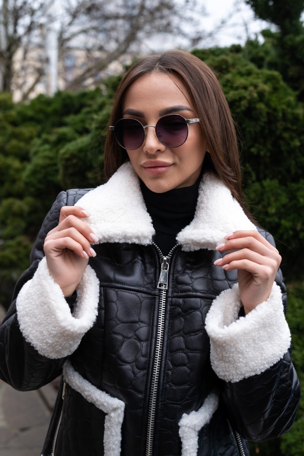 Зимняя дубленка Mila Nova Д-163,а черный — изображение 6