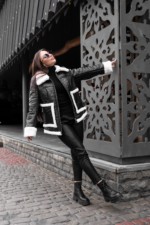 Зимняя дубленка Mila Nova Д-163,а черный — изображение 4