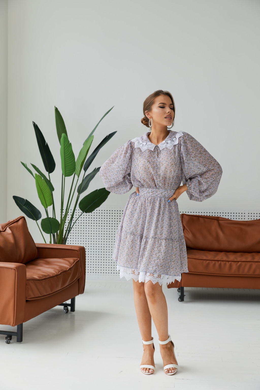 Летнее платье Mila Nova Ф-143 голубое — изображение 1