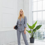 Костюм Mila Nova J-29 серый в полоску