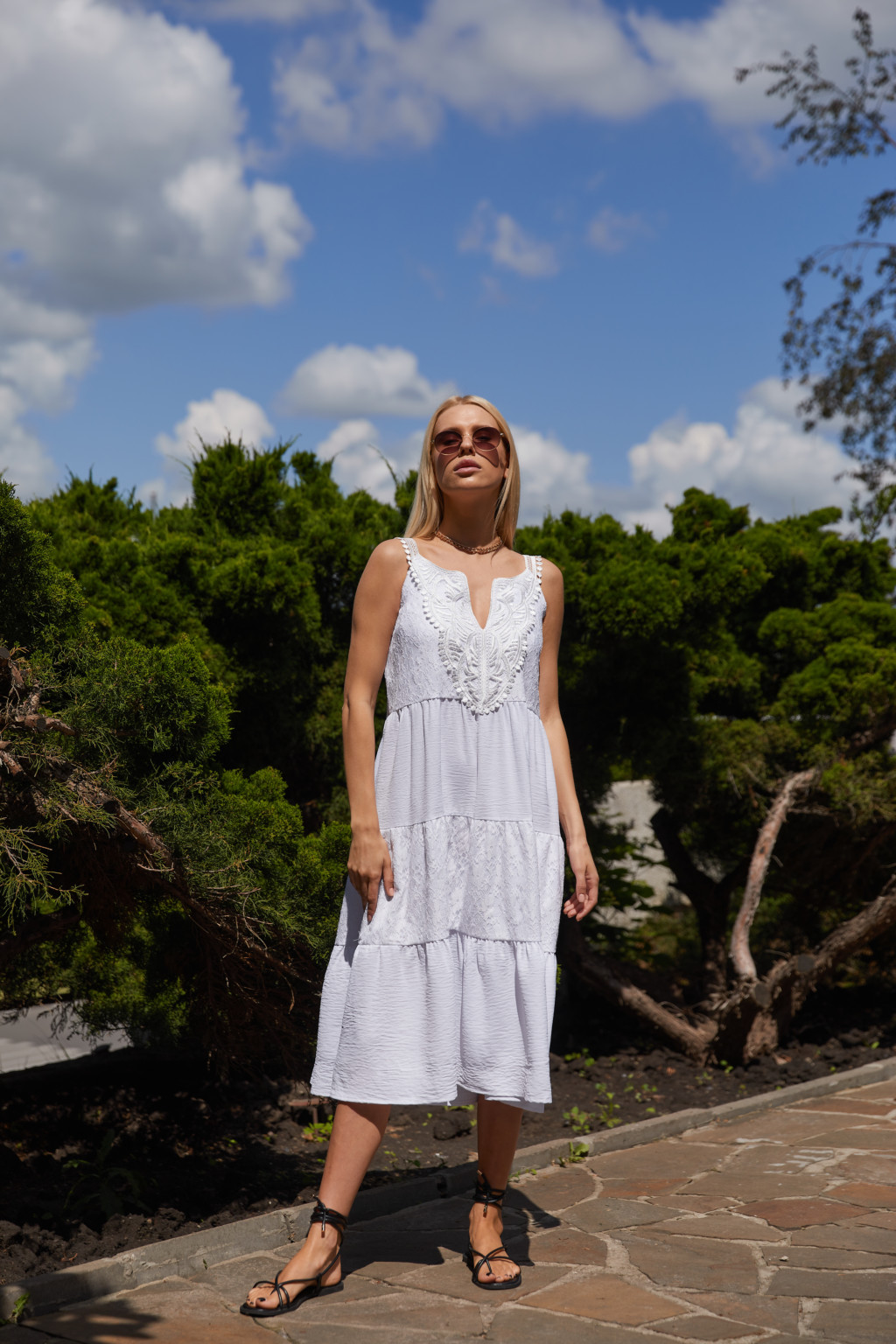 Летнее платье Mila Nova Ф-161 белое — изображение 1