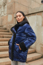 Зимняя Куртка Mila Nova К-160,1 синяя — изображение 3