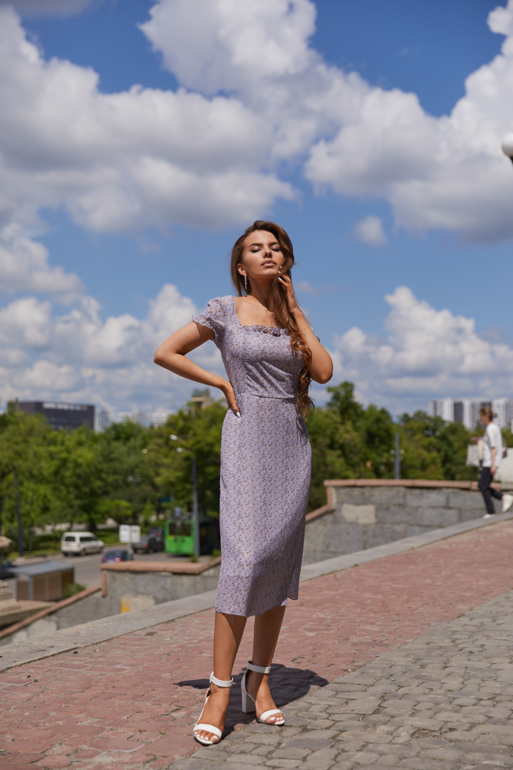 Летнее платье Mila Nova Ф-153 голубое — изображение 1