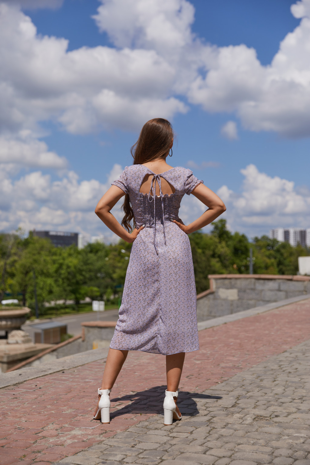 Летнее платье Mila Nova Ф-153 голубое — изображение 4