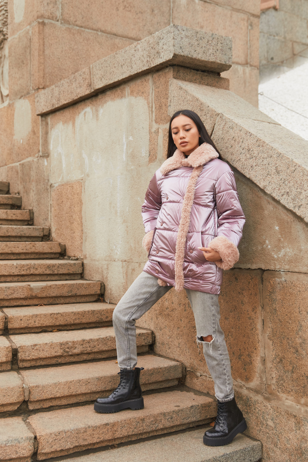 Зимняя Куртка Mila Nova К-160,1 розовая — изображение 1