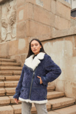 Зимняя дубленка Mila Nova ПВ-223 синий — изображение 2