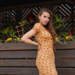 Летнее платье Mila Nova Ф-145 желтое астры