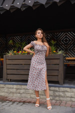 Летнее платье Mila Nova Ф-145 серое астры — изображение 4