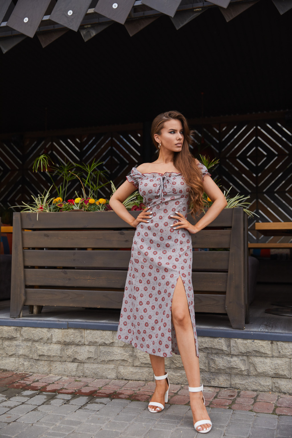 IMG_2215 Летнее платье Mila Nova Ф-145 серое астры — изображение 1