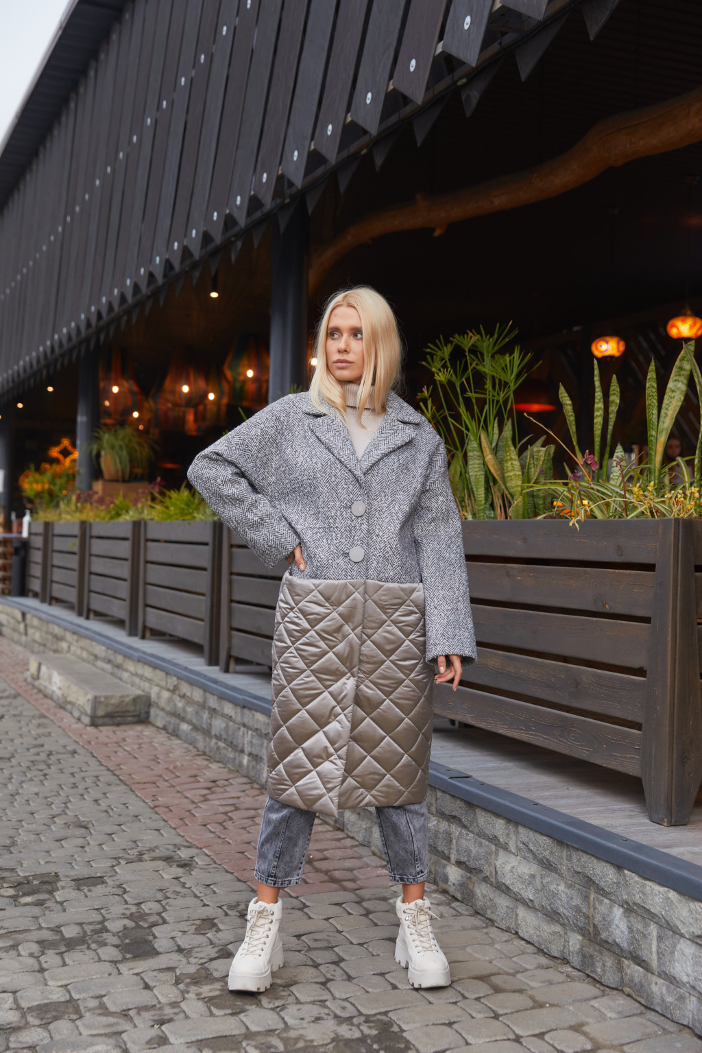 Демисезонное Пальто Mila Nova ПВ-163 серое — изображение 2