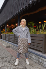 Демисезонное Пальто Mila Nova ПВ-163 серое — изображение 2