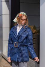 Демисезонная Куртка Mila Nova К-193 синяя — изображение 4