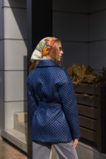 Демисезонная Куртка Mila Nova К-193 синяя — изображение 3