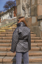 Демисезонная Куртка Mila Nova К-201 серая — изображение 3