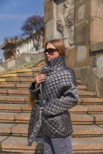 Демисезонная Куртка Mila Nova К-201 серая — изображение 2