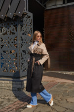 Демисезонный Плащ Mila Nova Q-100 бежевый+ черный — изображение 2