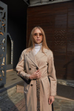 Демисезонный Плащ Mila Nova Q-91бежевый + черный — изображение 3