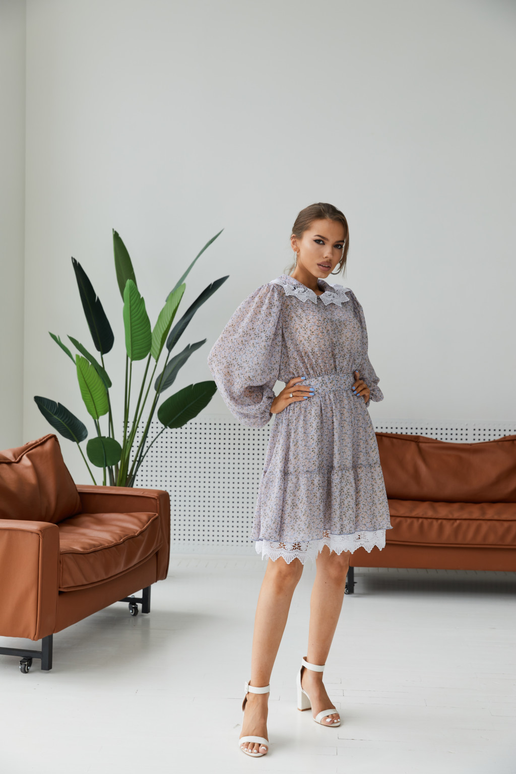 Летнее платье Mila Nova Ф-143 голубое — изображение 5