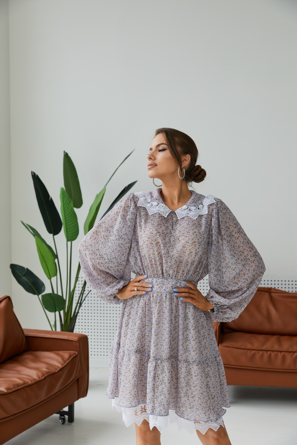 Летнее платье Mila Nova Ф-143 голубое — изображение 4