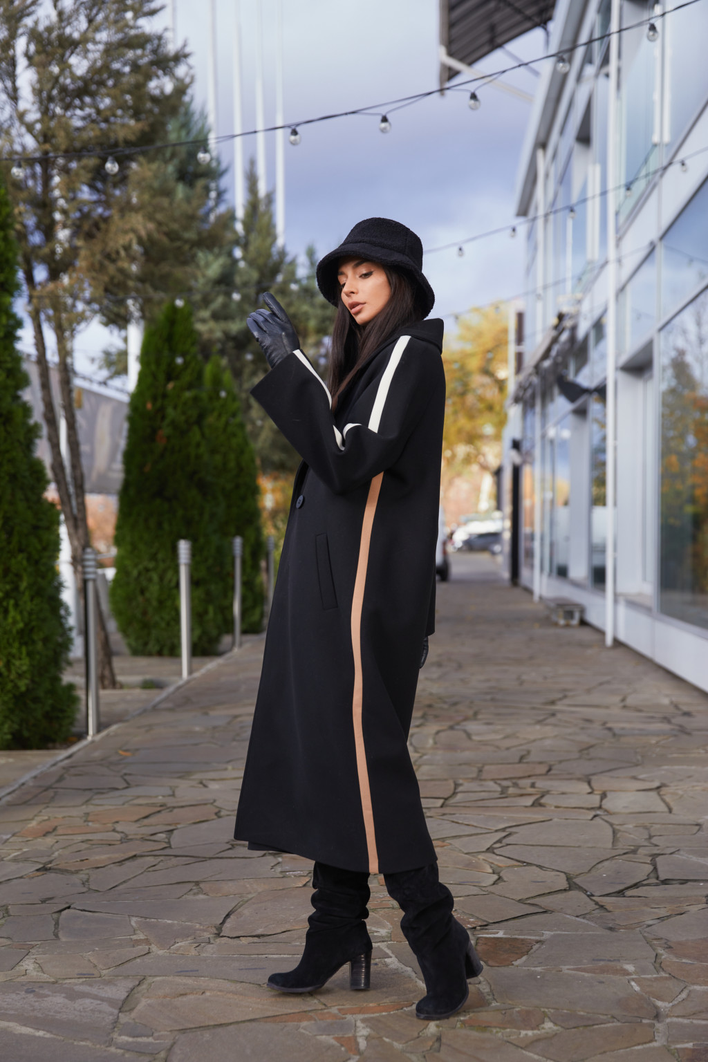 Демисезонное пальто Mila Nova ПВ-187 черное — изображение 3