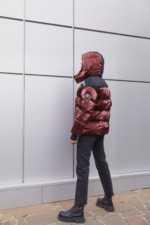 Зимняя куртка Mila Nova К-155 БОРДО+ЧЕРНЫЙ — изображение 3