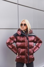 Зимняя куртка Mila Nova К-155 БОРДО+ЧЕРНЫЙ — изображение 5