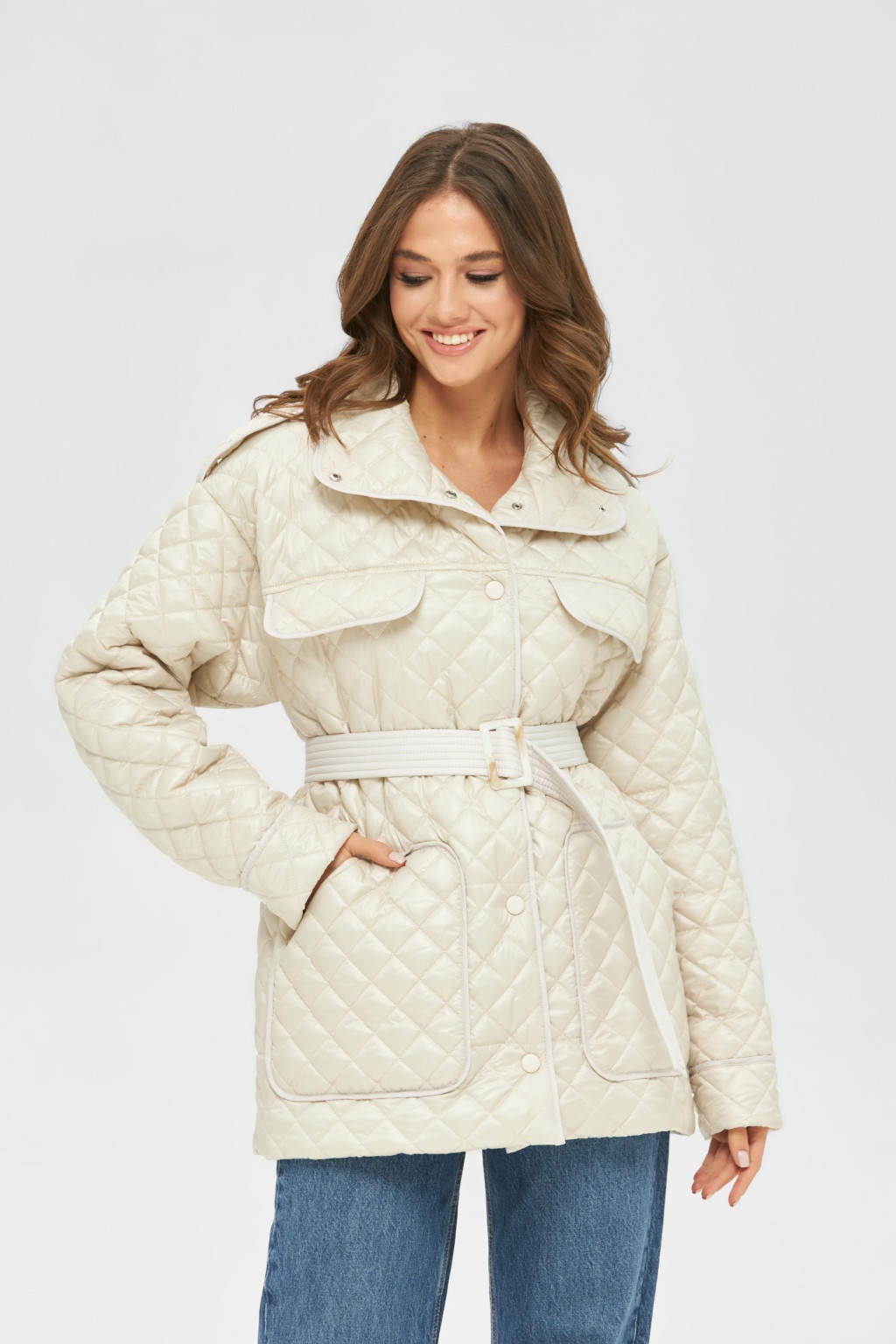 Демисезонная куртка Mila Nova К-191 молоко — изображение 1