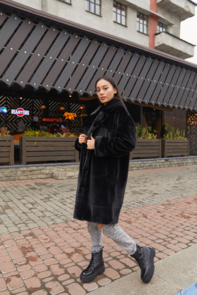 Зимняя шуба Mila Nova ПВ-213 черная